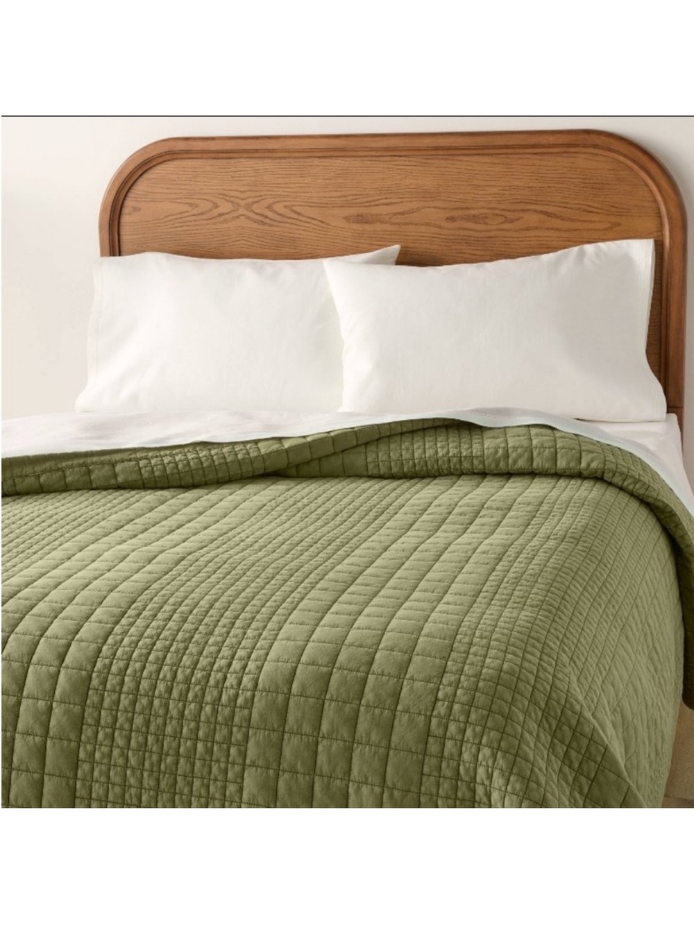NWT Full/Queen Grid Stitch Quilt Green - Hearth & Hand with Magnolia
